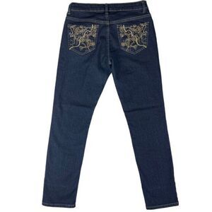 LEXI Dark Denim Blue Embroidered Skinny Jeans Women’s Size 8